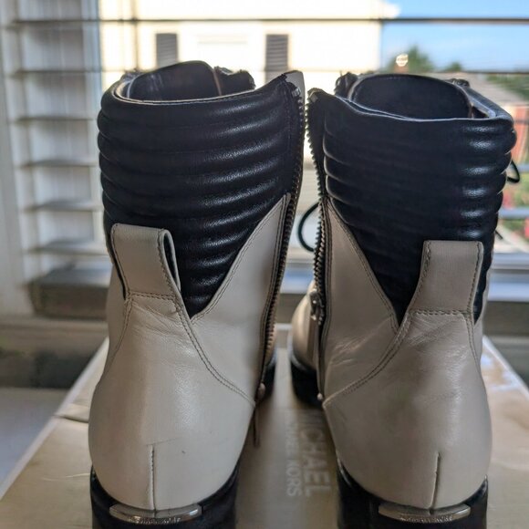 "MICHAEL KORS LITE CREAM SIZE 10 LEATHER BOOTIES" - Picture 9 of 16